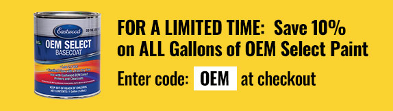 Eastwood OEM Select Paint - For a limited time: Save 10 percent on ALL gallons of OEM Select Paint. Enter code: OEM at checkout.